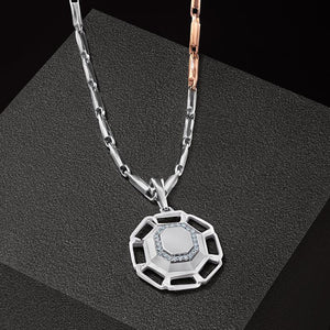Men of Platinum | Geometrical Platinum Diamond Pendant for Men JL PT P 193   Jewelove.US