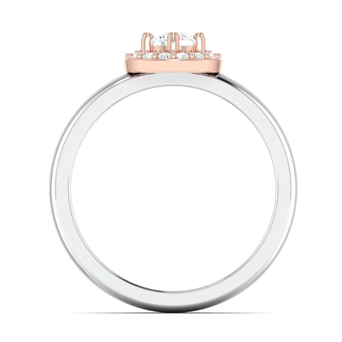 20 Pointer Halo Diamond Solitaire Platinum Engagement Ring JL PT 582