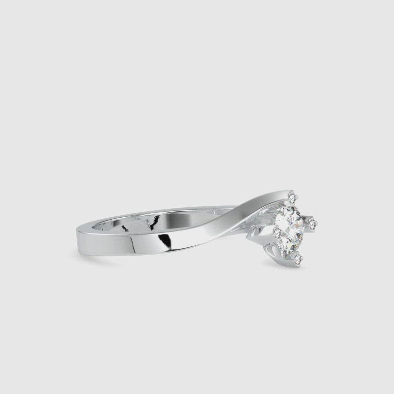 Designer Platinum Solitaire Engagement Ring with Diamond Studded Prongs JL PT G-122