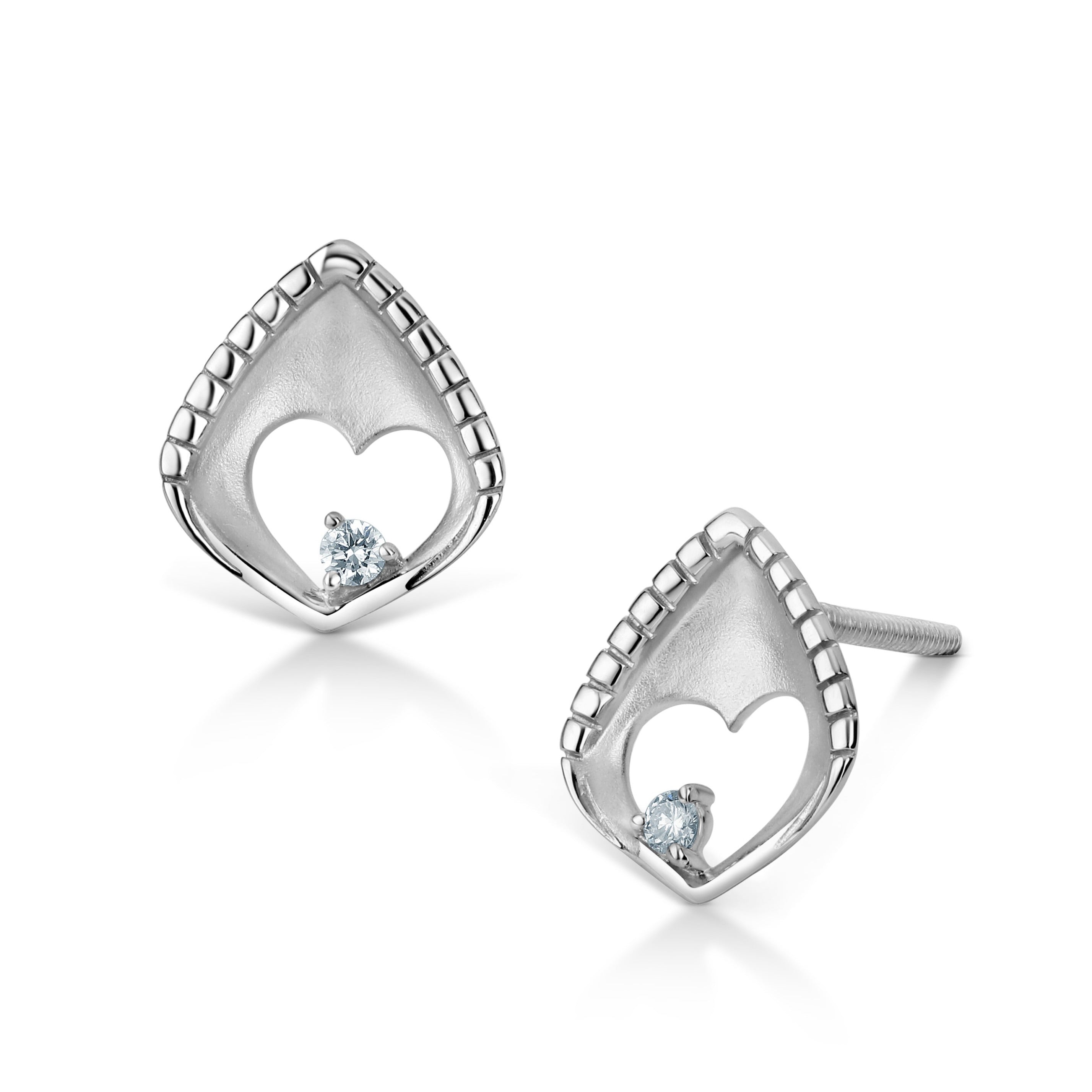 Platinum Heart Diamonds Earrings JL PT E 246   Jewelove.US