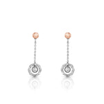 Load image into Gallery viewer, Evara Platinum Rose Gold Earrings for Women JL PT E 254   Jewelove.US
