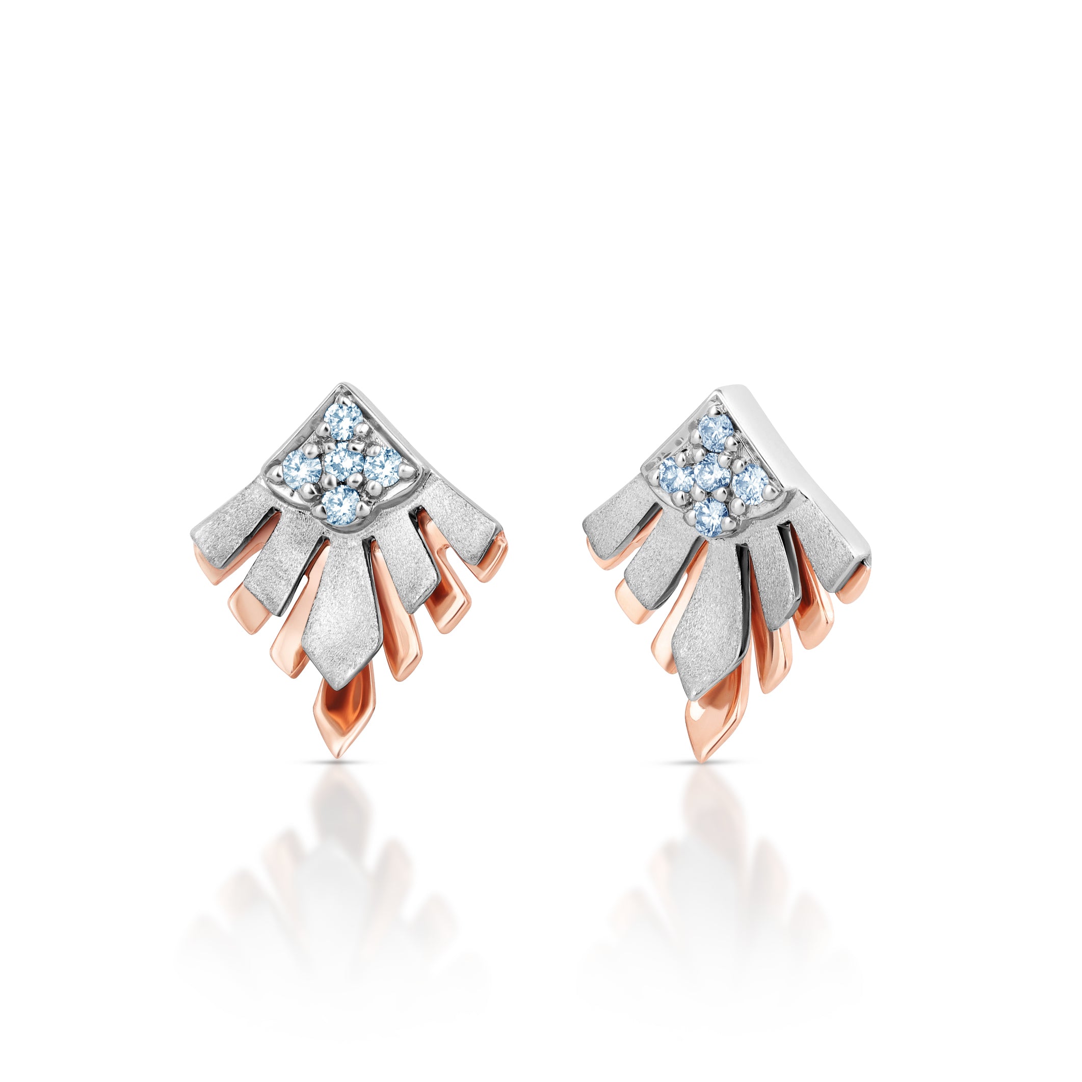 Evara Platinum Rose Gold Diamonds Earrings for Women JL PT E 255  VVS-GH Jewelove.US