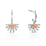 Load image into Gallery viewer, Evara Platinum Rose Gold Diamond Cut Earrings for Women JL PT E 256   Jewelove.US
