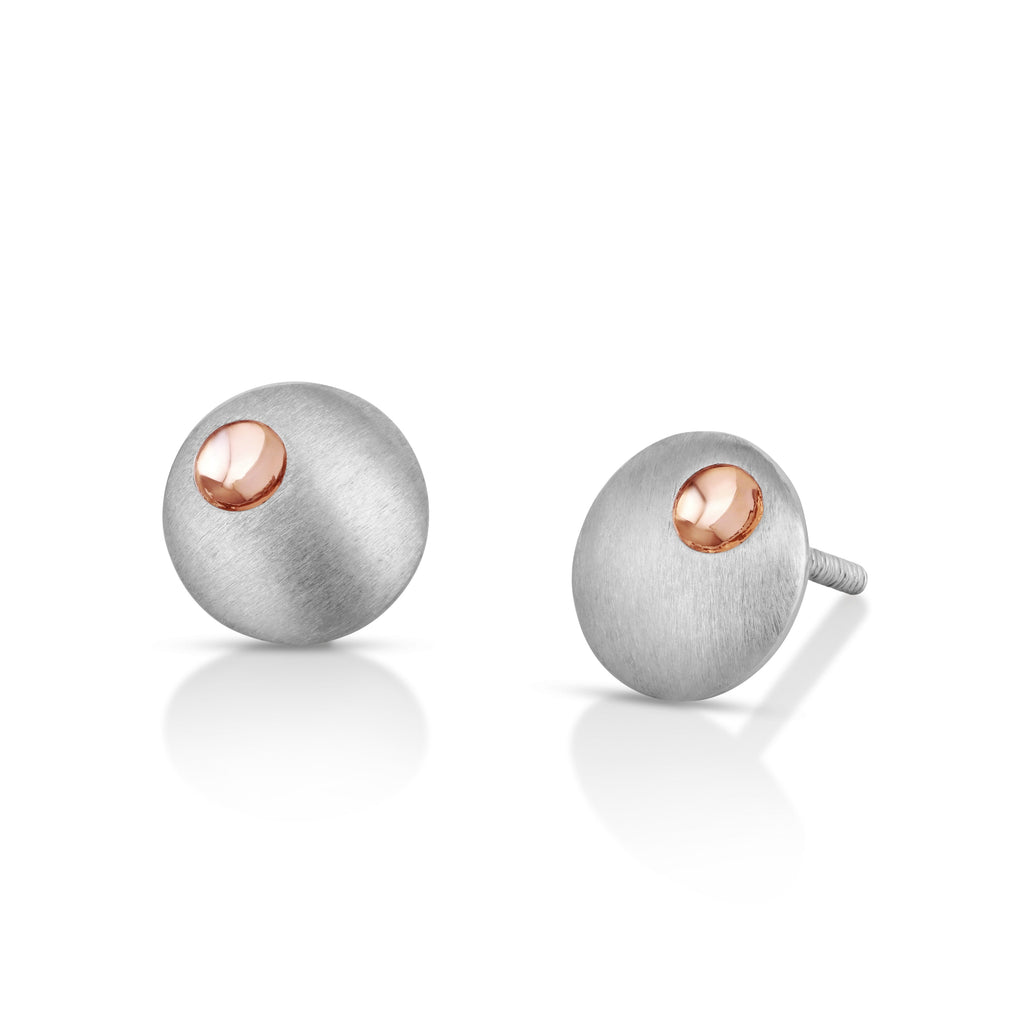 Evara Platinum Rose Gold Earrings for Women JL PT E 257   Jewelove.US