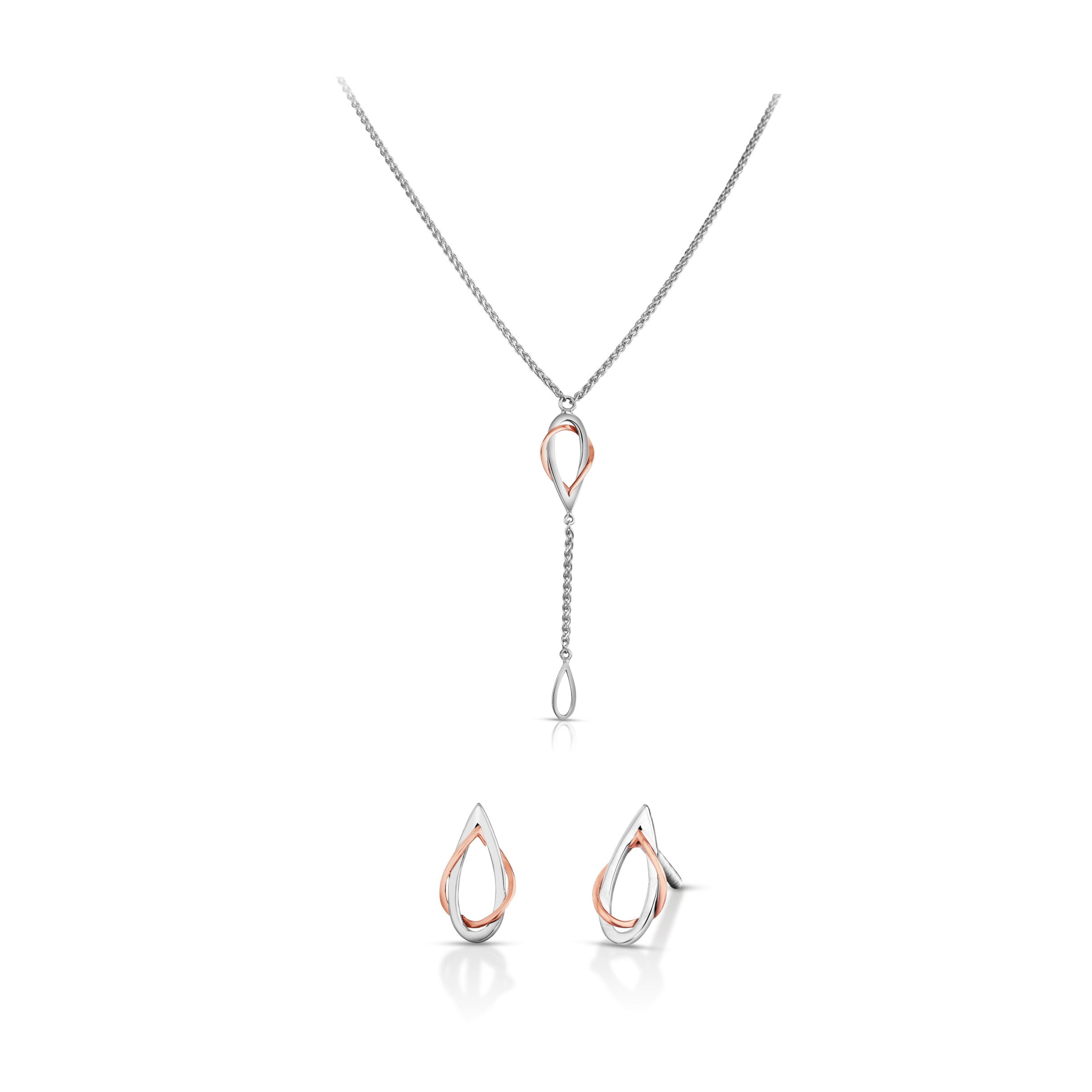Evara Platinum & Rose Gold Pendant Set JL PT P E 258   Jewelove.US