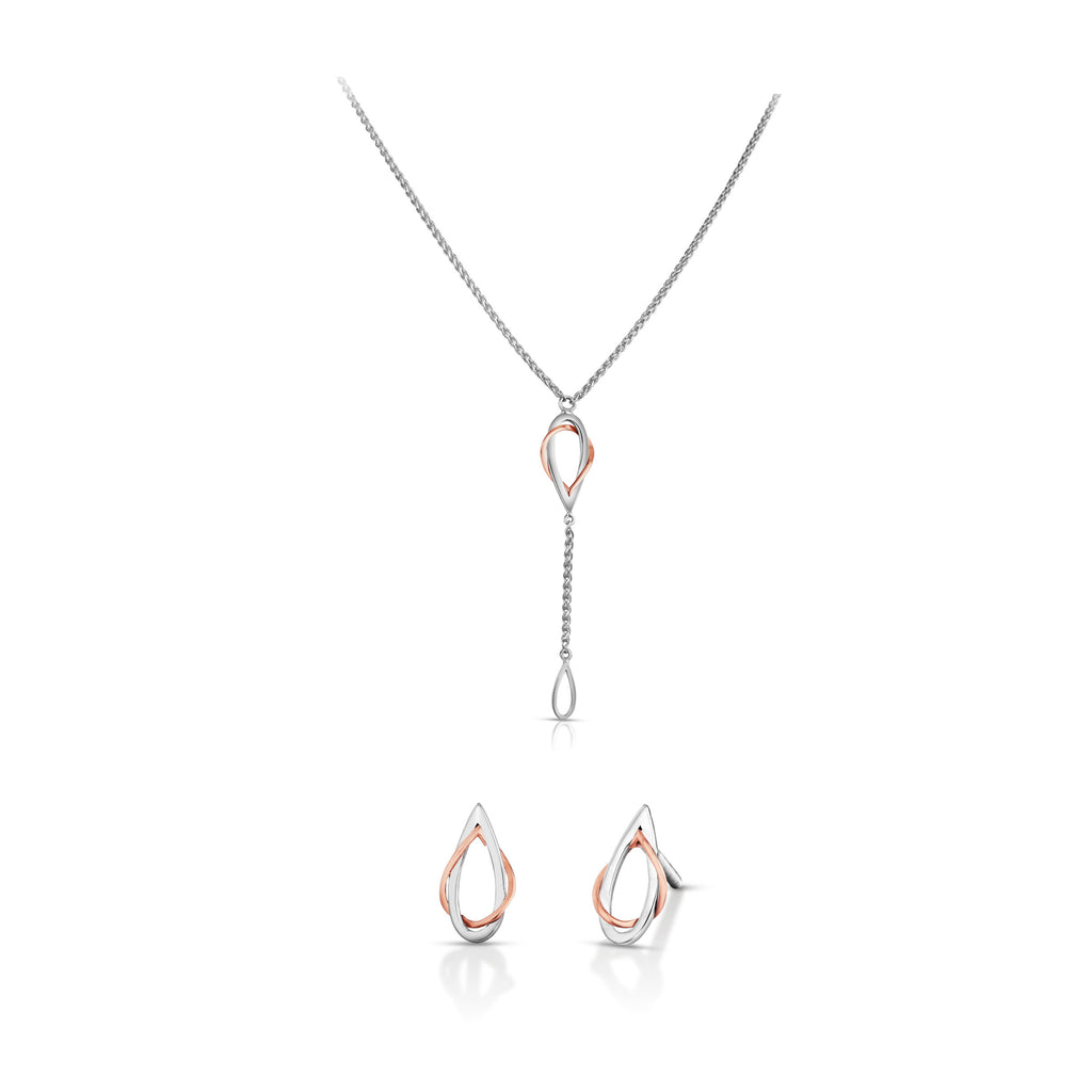 Evara Platinum & Rose Gold Pendant Set JL PT P E 258   Jewelove.US