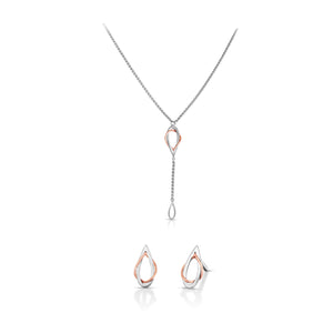 Evara Platinum & Rose Gold Pendant Set JL PT P E 258   Jewelove.US