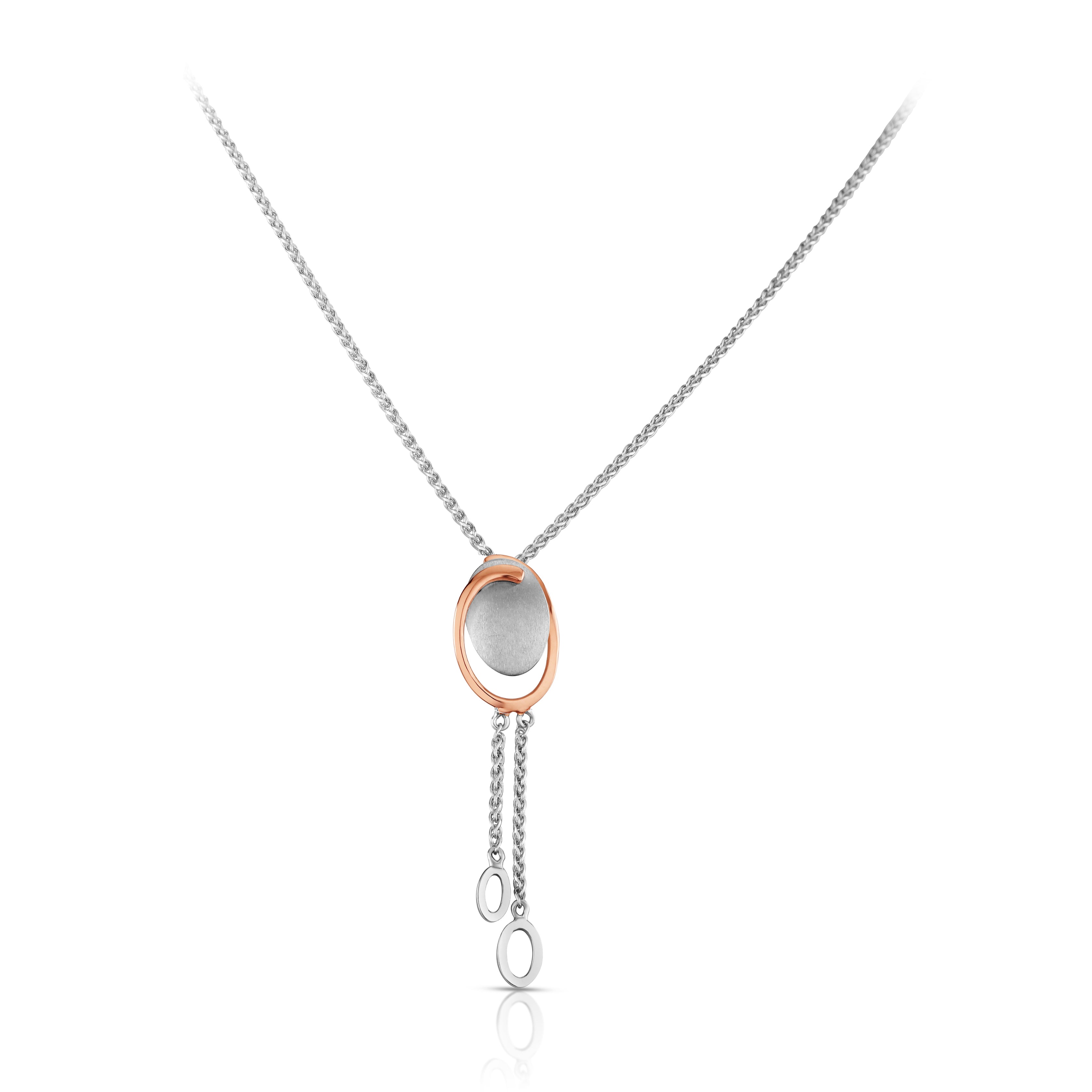 Evara Platinum & Rose Gold Pendant Set JL PT P E 259   Jewelove.US