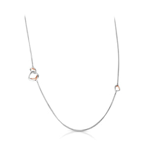 Evara Platinum & Rose Gold Necklace with Diamonds for Women JL PT N 187   Jewelove.US