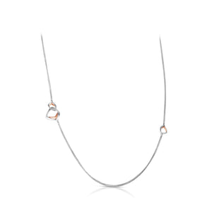 Evara Platinum & Rose Gold Necklace with Diamonds for Women JL PT N 187   Jewelove.US