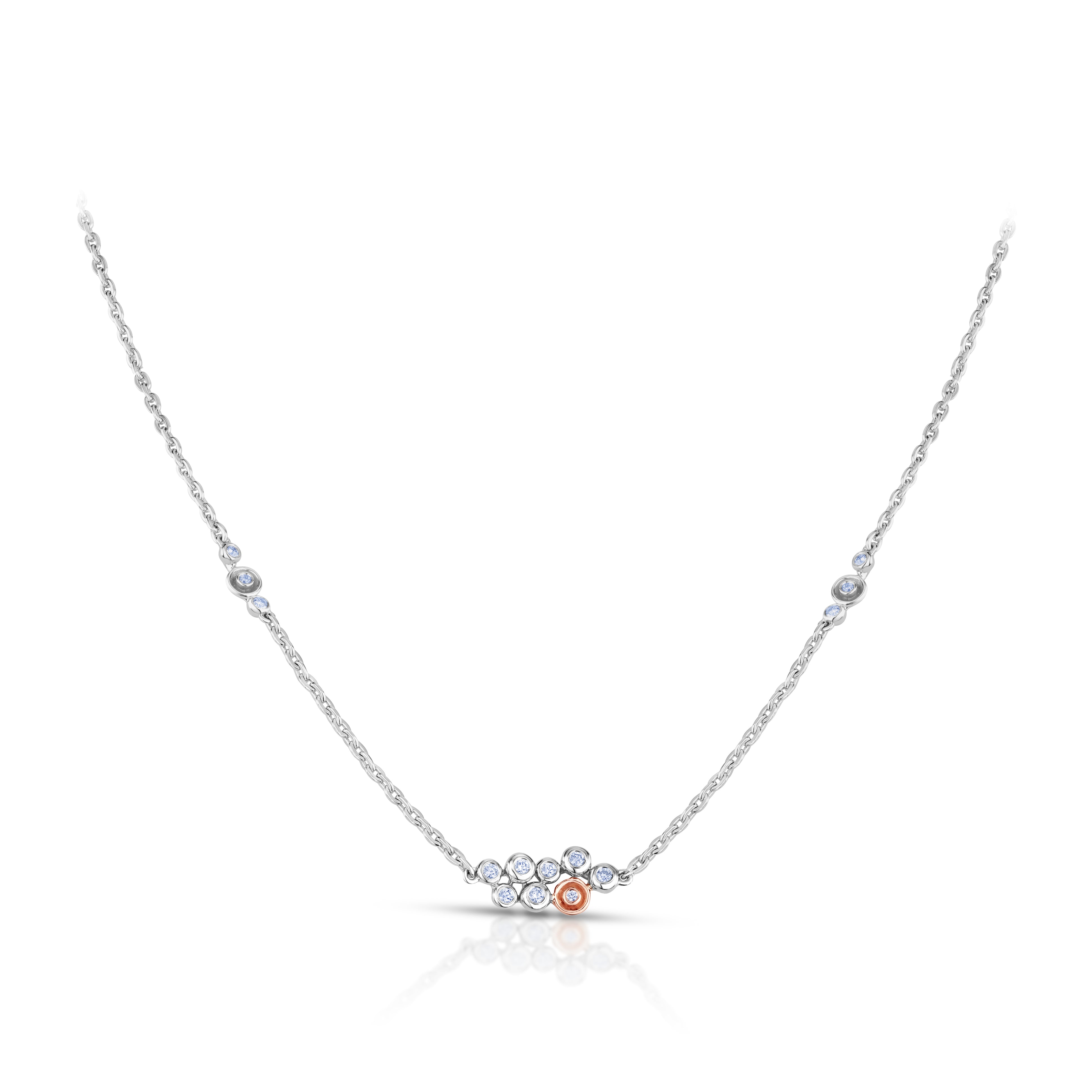 Evara Platinum Rose Gold Necklace with Diamonds for Women JL PT N 186   Jewelove.US