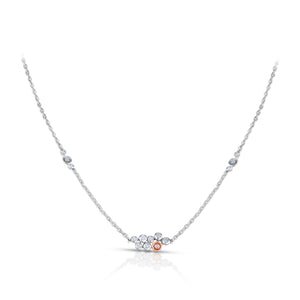 Evara Platinum Rose Gold Necklace with Diamonds for Women JL PT N 186   Jewelove.US