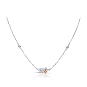 Evara Platinum Rose Gold Necklace with Diamonds for Women JL PT N 186   Jewelove.US