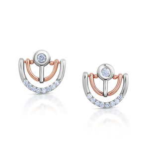 Evara Platinum Rose Gold Diamonds Earrings for Women JL PT E 263  VVS-GH Jewelove.US