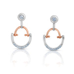 Load image into Gallery viewer, Evara Platinum Rose Gold Diamonds Earrings for Women JL PT E 263   Jewelove.US
