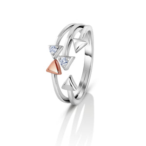 Evara Platinum Rose Gold Diamond Ring for Women JL PT 1091   Jewelove