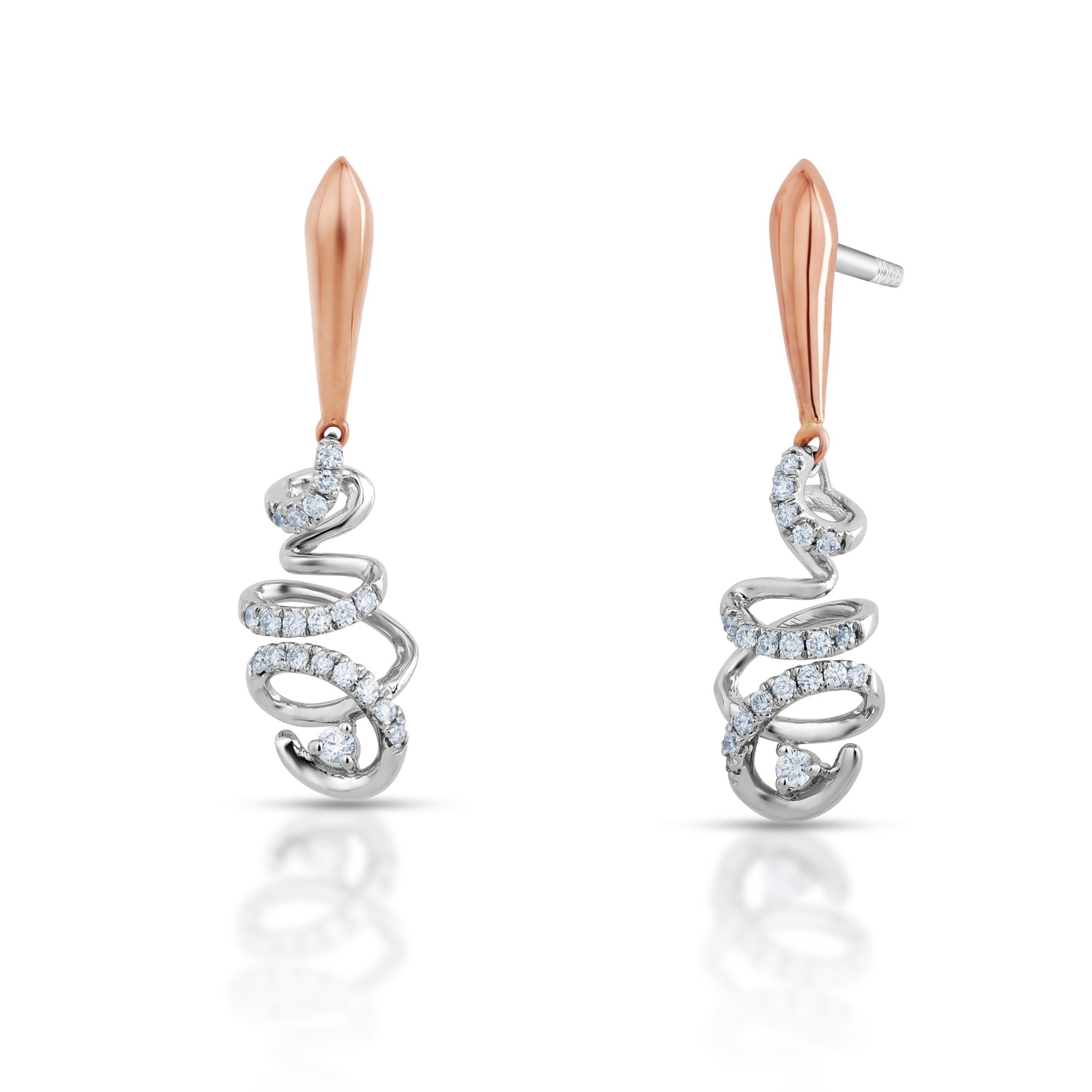 Evara Platinum Rose Gold Diamonds Earrings for Women JL PT E 265  VVS-GH Jewelove.US