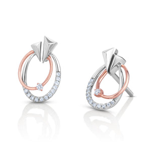 Evara Platinum Rose Gold Diamonds Earrings for Women JL PT E 264  VVS-GH Jewelove.US