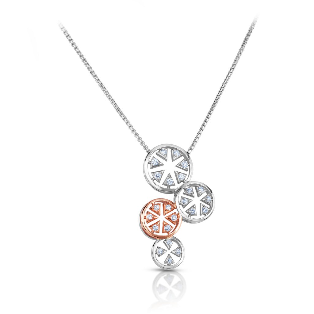 Evara Platinum Rose Gold Necklace with Diamonds for Women JL PT N 185   Jewelove.US