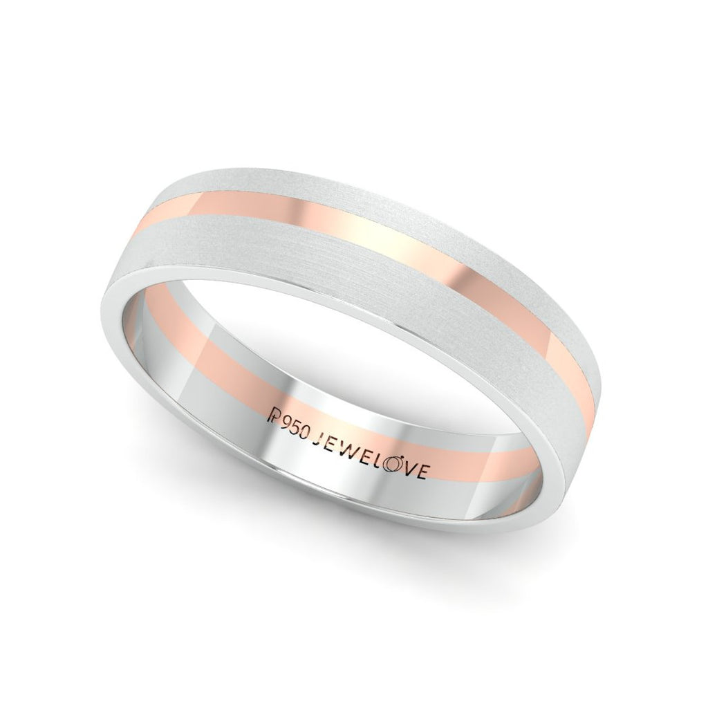 Platinum Ring with a Rose Gold Streak JL PT 1003  Men-s-Ring-only Jewelove.US