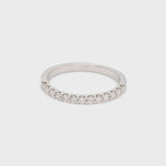Load and play video in Gallery viewer, Half Eternity Platinum Ring with U-cut Pave Setting JL PT 916
