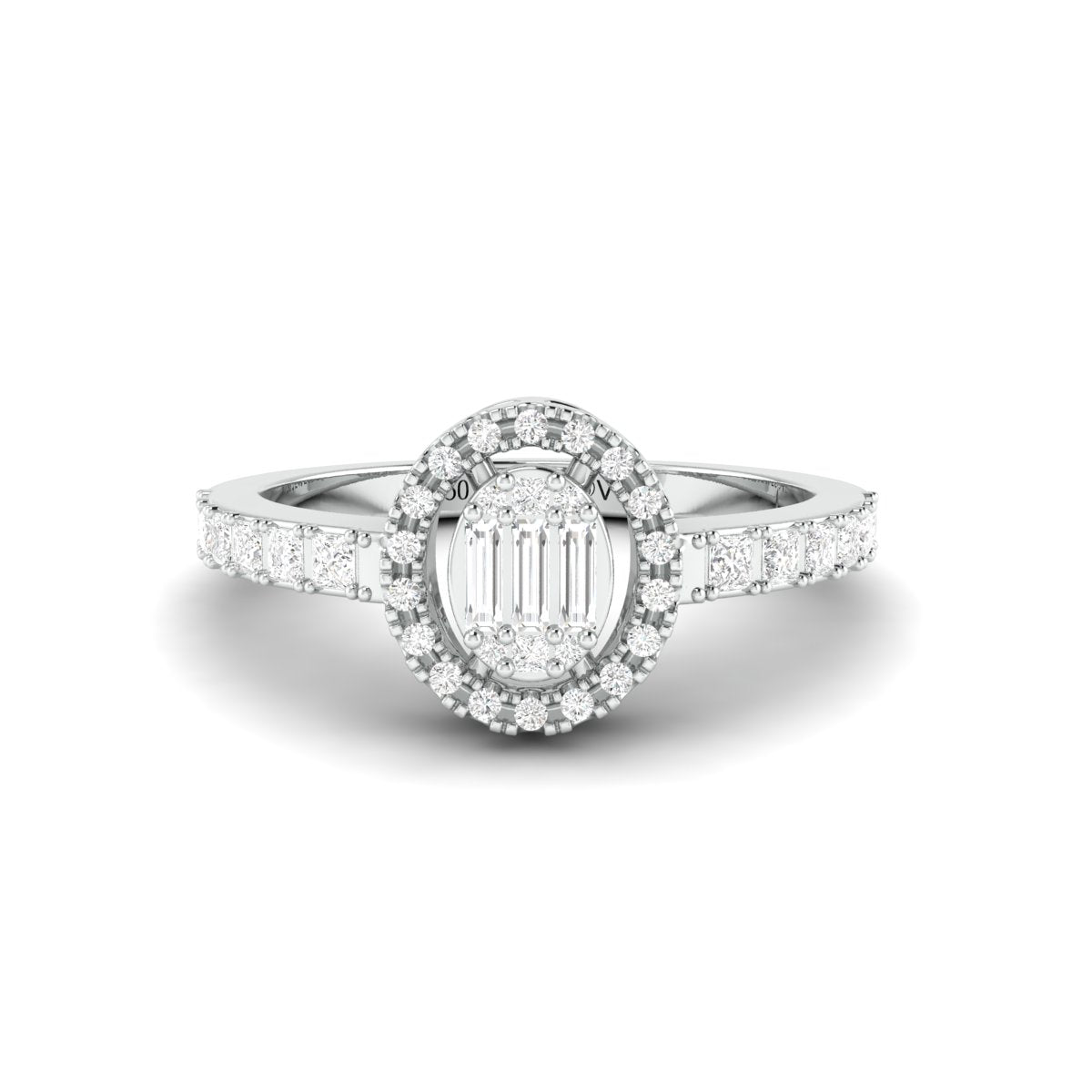 Oval Solitaire-Look Platinum Diamond Ring for Women JL PT 1004   Jewelove