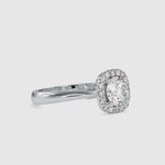Load and play video in Gallery viewer, 0.70cts. Solitaire Platinum Diamond Halo Engagement Ring JL PT 0101
