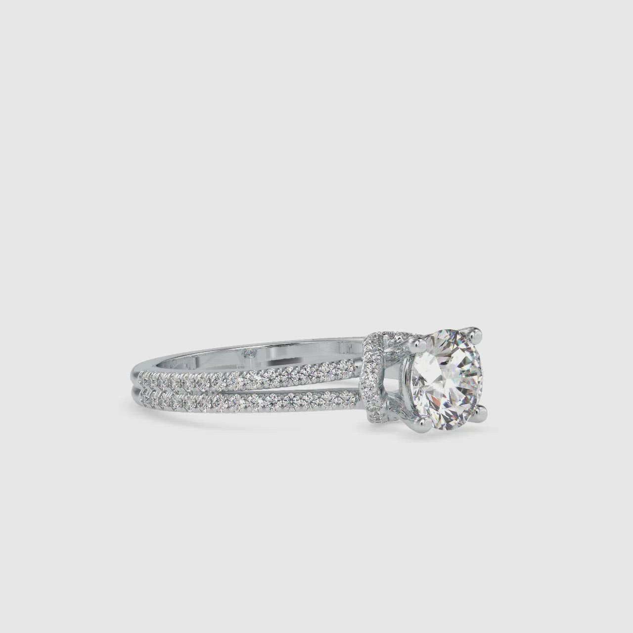 0.50cts. Solitaire Platinum Diamond Split Shank Engagement Ring JL PT 0073