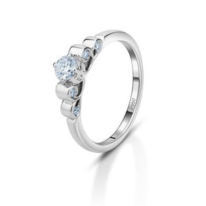 Designer Platinum Solitaire Ring with 0.30 cts. Solitaire for Women JL PT 1080  VVS-GH-Women-s-Band-only Jewelove