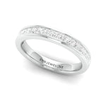 Load image into Gallery viewer, Princess Cut Diamond Platinum Half Eternity Wedding Band for Women JL PT 1005   Jewelove
