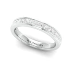 Load image into Gallery viewer, Princess Cut Diamond Platinum Half Eternity Wedding Band for Women JL PT 1005
