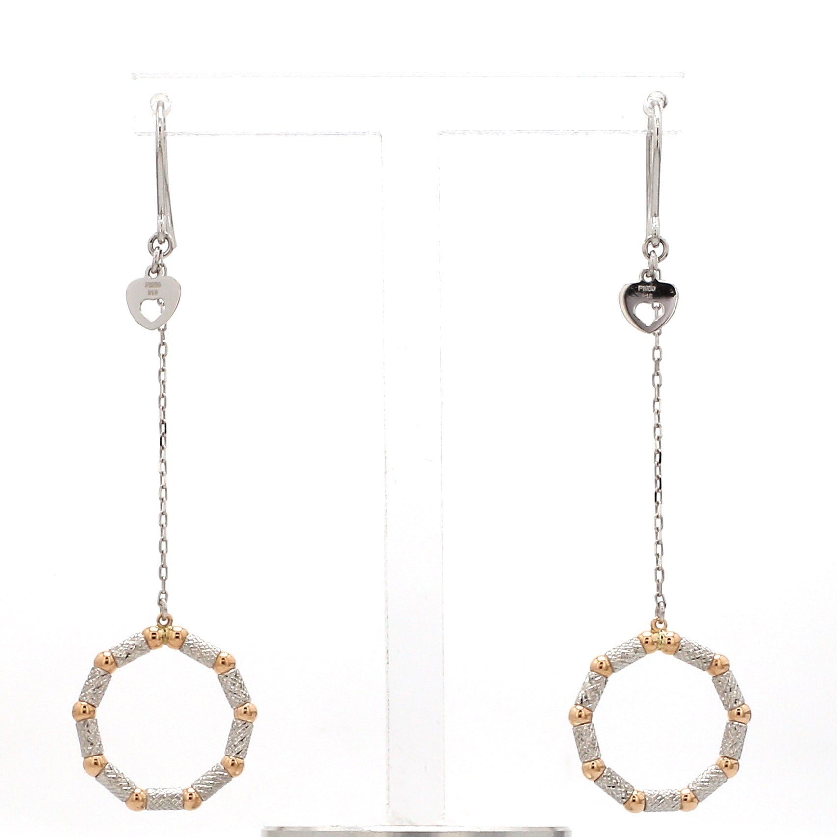 Japanese Platinum Earrings with Rose Gold for Women JL PT E 280   Jewelove.US
