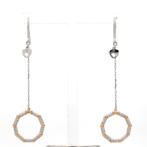 Japanese Platinum Earrings with Rose Gold for Women JL PT E 280   Jewelove.US