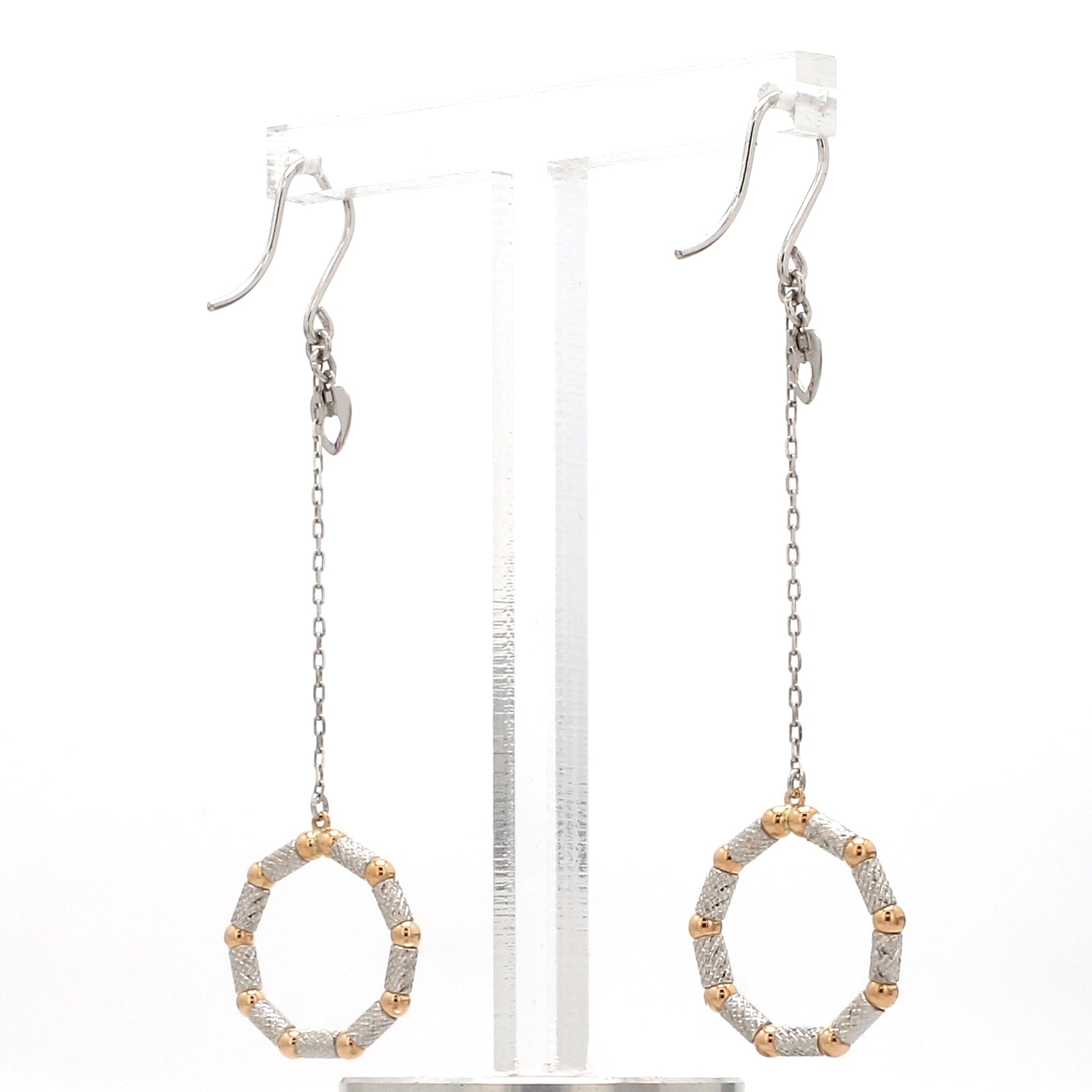 Japanese Platinum Earrings with Rose Gold for Women JL PT E 280   Jewelove.US