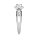 Load image into Gallery viewer, 0.50 cts Solitaire Halo Diamond Split Shank Platinum Ring JL PT RP RD 210   Jewelove.US
