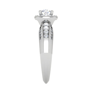 0.50 cts Solitaire Halo Diamond Split Shank Platinum Ring JL PT RP RD 210   Jewelove.US