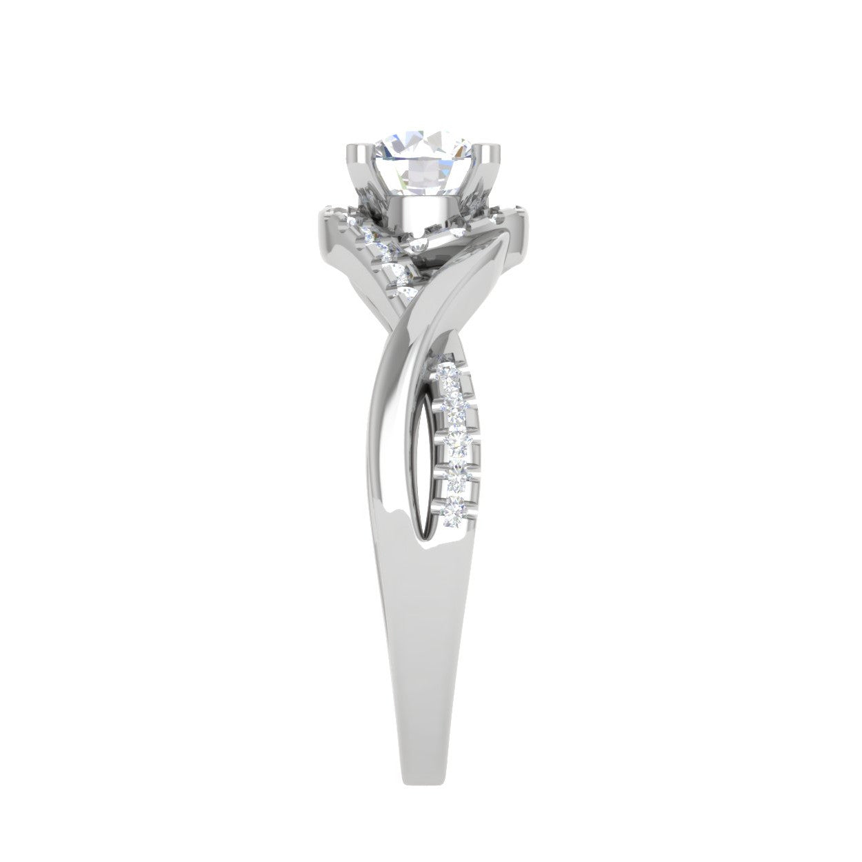0.30 cts. Solitaire Platinum Diamond Single Twisted Shank Engagement Ring JL PT WB6007E   Jewelove