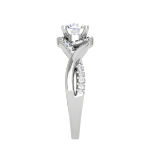 0.30 cts. Solitaire Platinum Diamond Single Twisted Shank Engagement Ring JL PT WB6007E   Jewelove