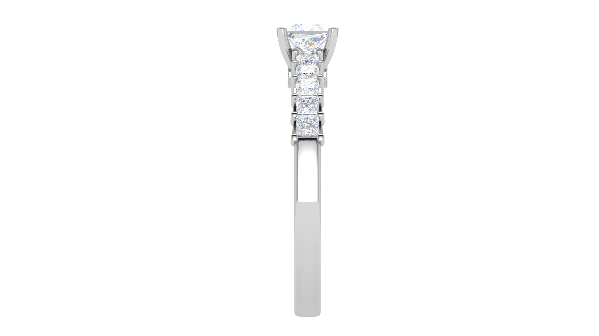 0.30 cts Princess Cut Solitaire Platinum Ring JL PT RC PR 223   Jewelove.US