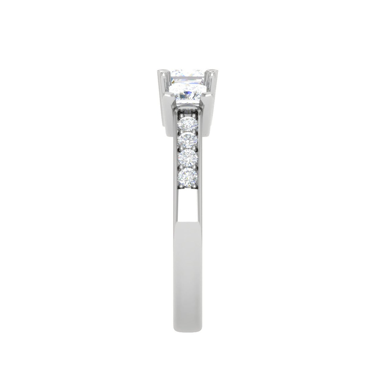 0.50cts. Princess Cut Solitaire Diamond Platinum Ring JL PT R3 PR 111   Jewelove.US