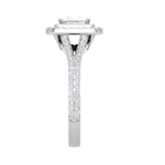Load image into Gallery viewer, 0.50cts Princess Cut Solitaire Double Square Halo Split Shank Platinum Ring for Women JL PT RV PR 153   Jewelove.US
