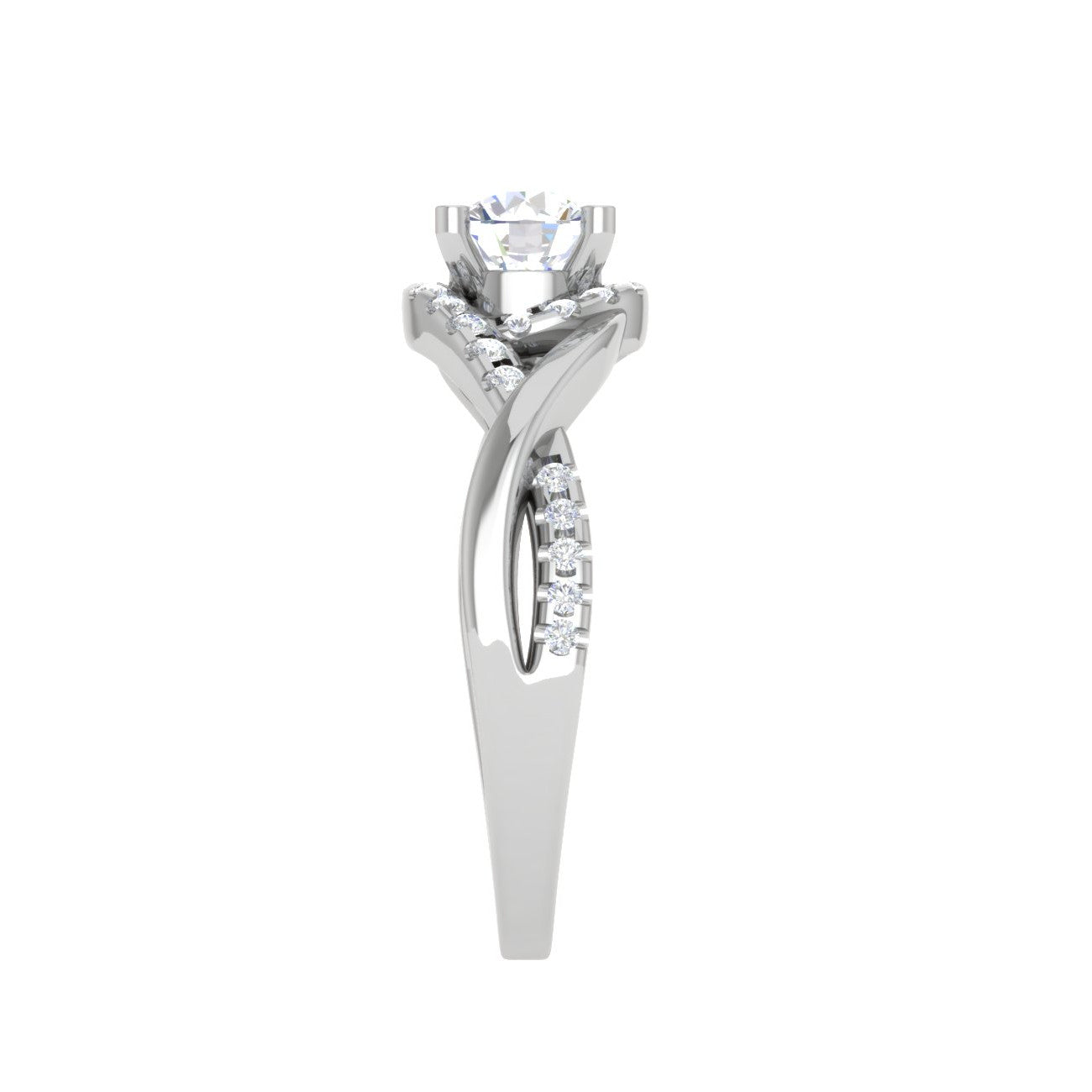 0.30 cts Solitaire Diamond Twisted Shank Platinum Ring JL PT JRW2434MM-A   Jewelove.US