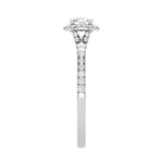 Load image into Gallery viewer, 0.50 cts Solitaire Halo Diamond Shank Platinum Ring JL PT RH RD 233   Jewelove.US
