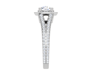 1.00 cts Solitaire Single Halo Diamond Split Platinum Ring JL PT RH RD 107   Jewelove.US