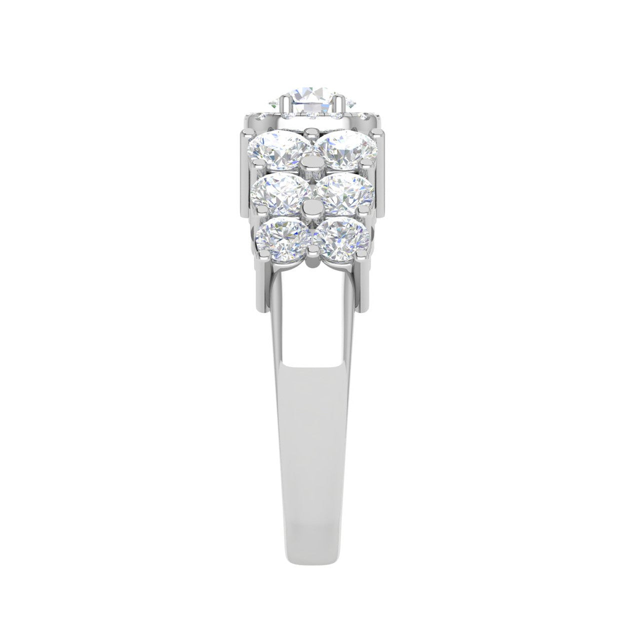 0.30cts Solitaire Halo Diamond Split Shank Platinum Ring JL PT 51776   Jewelove.US