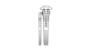 0.50 cts Platinum Solitaire Square Halo Split Ring for Women JL PT RH RD 300   Jewelove