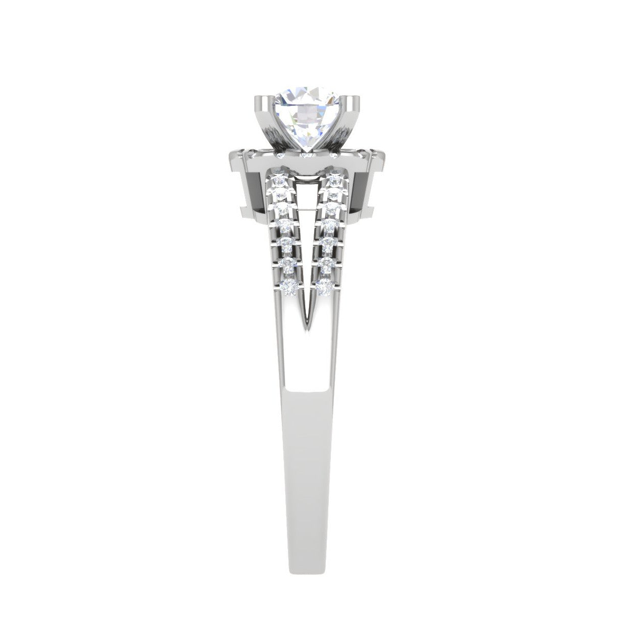 0.30 cts. Solitaire Halo Diamond Split Shank Platinum Engagement Ring  for Women JL PT WB6017   Jewelove