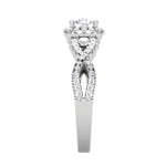 Load image into Gallery viewer, 0.50 cts Halo Diamond Twisted Shank Solitaire Platinum Ring JL PT RH RD 181   Jewelove.US
