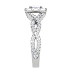 Load image into Gallery viewer, 0.40cts Princess Cut Solitaire Halo Diamond Twisted Platinum Ring for Women JL PT RV PR 151   Jewelove.US
