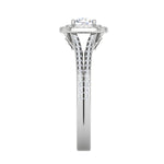 Load image into Gallery viewer, 0.50 cts Solitaire Double Square Halo Diamond Split Shank Platinum Ring JL PT RH RD 269   Jewelove.US
